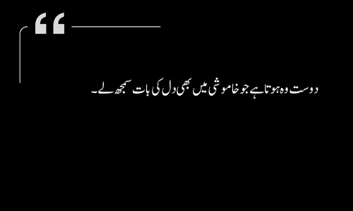 Friendship Poetry - Dost wohi jo tumhari khamoshi ko samjhe
